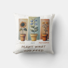 Plant Hope Joy Patience Pillow – ポジティブな成長 クッション