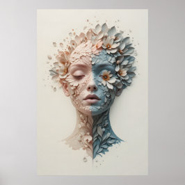 Plant-Human Fusion Poster Abstract Wall Art ポスター