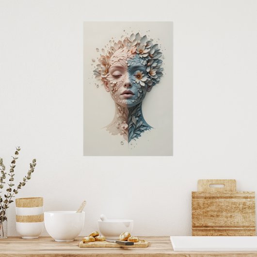 Plant-Human Fusion Poster Abstract Wall Art ポスター (キッチン)