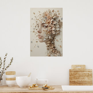 Plant-Human Fusion Poster Abstract Wall Art ポスター