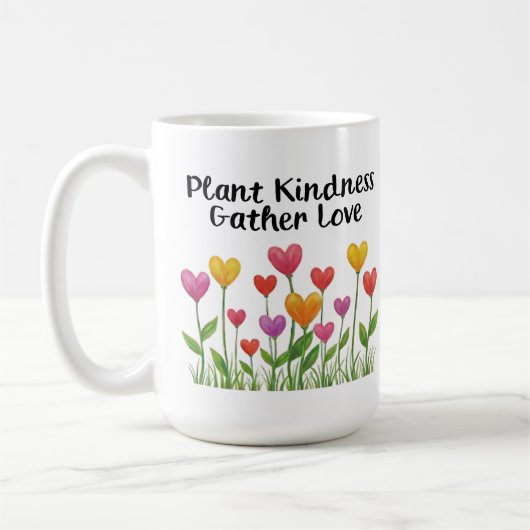 Plant Kindness Gather Love バレンタイン 母の日  コーヒーマグカップ (左)