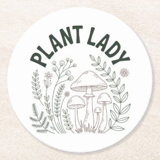 Plant lady ラウンドペーパーコースター
