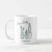 Plant Lady Cactus Succulent Gardening Lover Name コーヒーマグカップ (左)