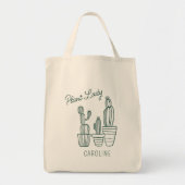 Plant Lady Cactus Succulent Gardening Lover Name トートバッグ (正面)