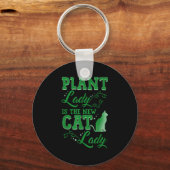 Plant Lady Is The New Cat Lady Funny Gardening Quo キーホルダー (正面)