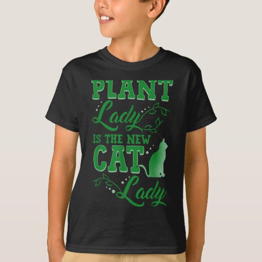 Plant Lady Is The New Cat Lady Funny Gardening Quo Tシャツ (正面)
