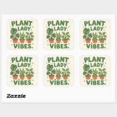 Plant lady vibes Adorable Greenery スクエアシール (シート)