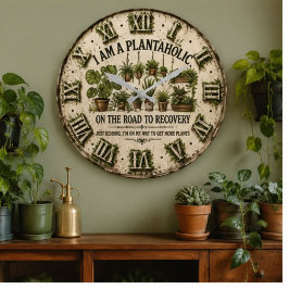 Plant Love Houseplant Collector Garden Gift ラージ壁時計