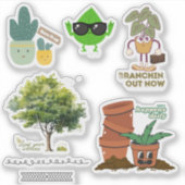 Plant Lover Sticker Sheet—Punny Mix シール (正面)