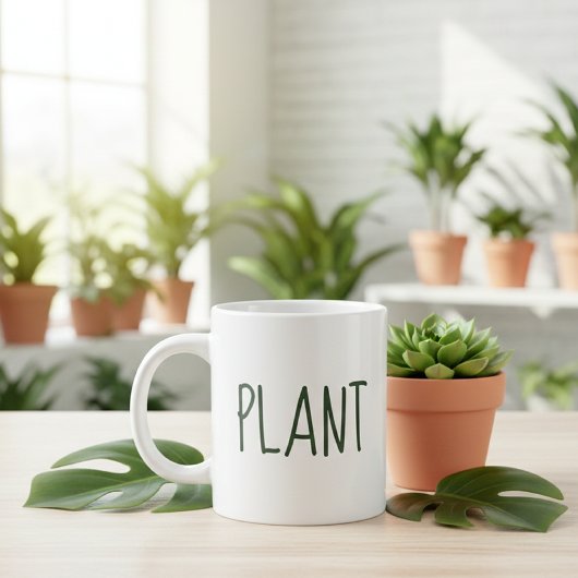 PLANT Minimalist Gardener White Coffee Mug ジャンボコーヒーマグカップ