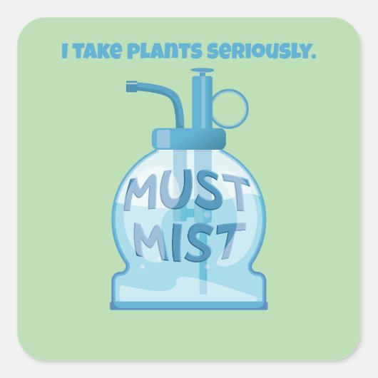 Plant mister misting pot plants スクエアシール (正面)