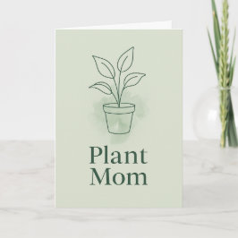 Plant Mom Greeting Card – Minimal Line Art Botanic カード