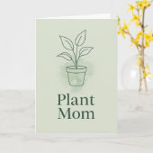 Plant Mom Greeting Card – Minimal Line Art Botanic カード (黄色い花)