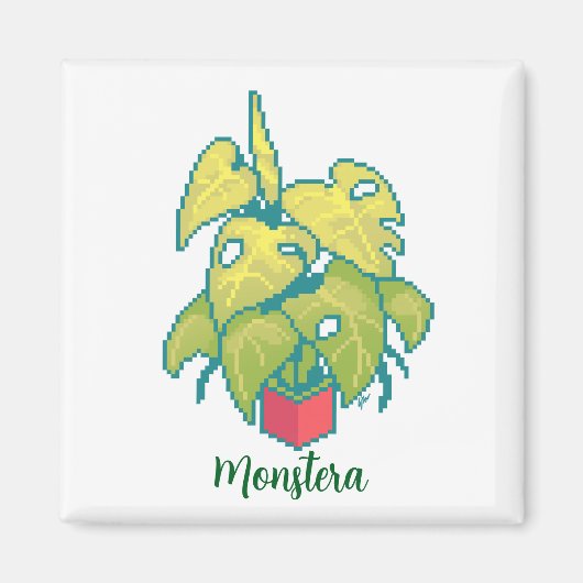 Plant monstera pixelart, Pixel Art マグネット (正面)