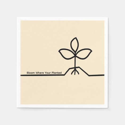 Plant napkin スタンダードカクテルナプキン (正面)