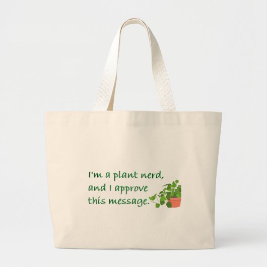 PLANT NERDS.... carry my stuff! ラージトートバッグ (正面)