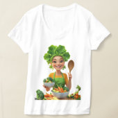 Plant-Powered Chef – Cooking with Kindness Tシャツ (レイダウン)