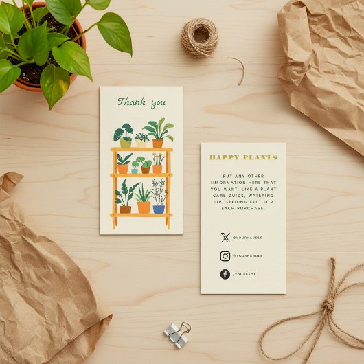 Plant Shop Thank You Insert Card エンクロージャーカード