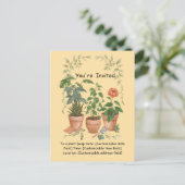 Plant Swap Invitation Earth Day Event Card シーズンポストカード (スタンド正面)