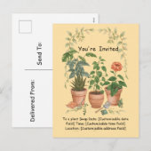 Plant Swap Invitation Earth Day Event Card シーズンポストカード (正面/裏面)