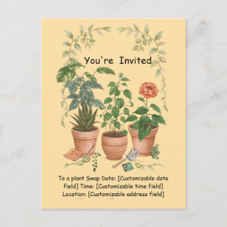 Plant Swap Invitation Earth Day Event Card シーズンポストカード
