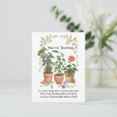 Plant Swap Invitation Earth Day Event Card シーズンポストカード (スタンド正面)