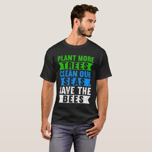 Plant Tree Clean Sea Climate Change Teens  Earth D Tシャツ (正面フル)