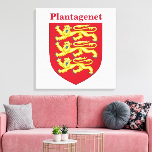 Plantagenet王室のクレスト(名前タイトル付き) キャンバスプリント (インサイチュ (リビング))