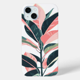 Plante Caoutchouc – Illustration Nature Minimalist iPhone 15 Miniケース