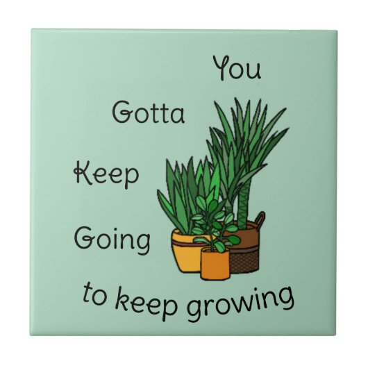 Planten Tegeltje “keep growing” タイル (正面)