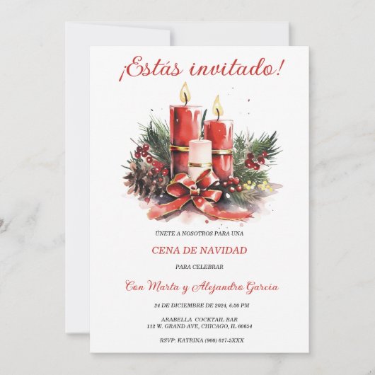 Plantillas a Fiestas de Navidad Personalizadas 招待状 (正面)