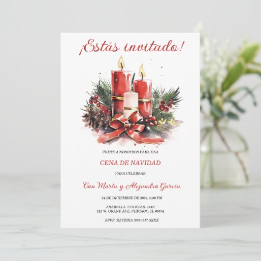 Plantillas a Fiestas de Navidad Personalizadas 招待状 (スタンド正面)