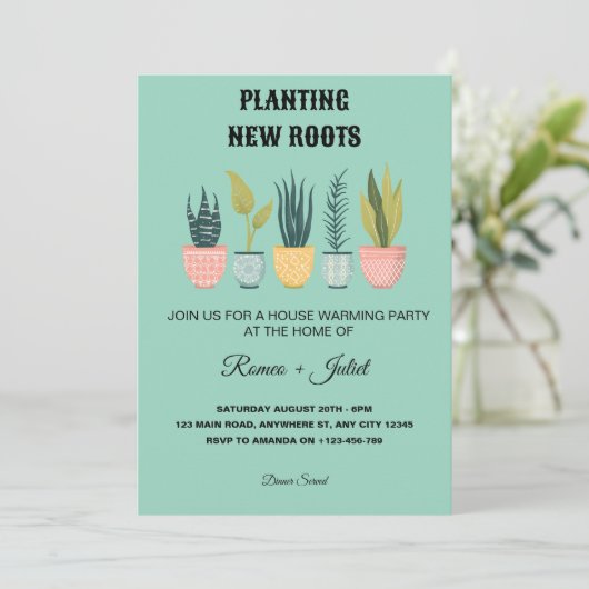 Planting New Roots Homewarming Invitation 招待状 (スタンド正面)