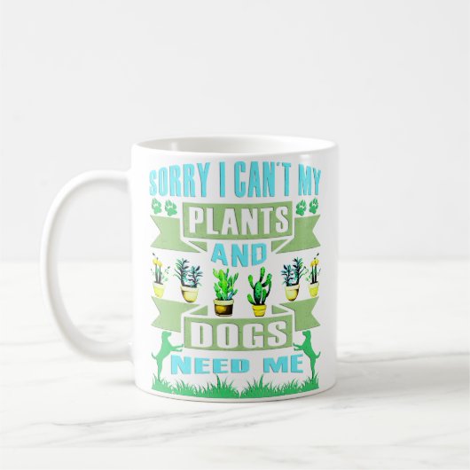 Plants And Dog Lover Gardener Funny Gardening And  コーヒーマグカップ (左)