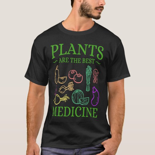 Plants Are The Best Medicine Go Vegan Powered by P Tシャツ (正面)