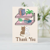Plants, Cats And Books - Bookish Cat Aesthetic サンキューカード (スタンド正面)