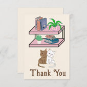 Plants, Cats And Books - Bookish Cat Aesthetic サンキューカード (正面/裏面)