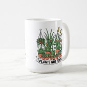 Plants Not People | Funny Introvert Gardener コーヒーマグカップ (正面右)