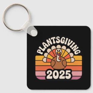 Plantsgiving 2025 ヴィーガンフレンドギビング レトロバッジ キーホルダー