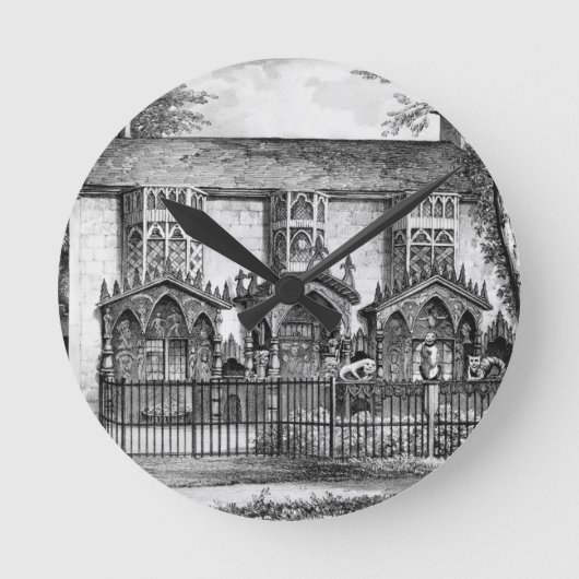 Plas Newyyd、Llangollenの近くで、ウェールズのLの座席 ラウンド壁時計 (正面)