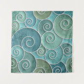 Plaster wall seamless texture with swirls pattern, タペストリー (正面(横))