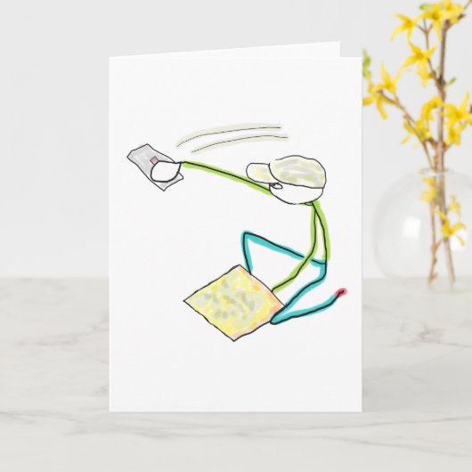 Plasterer Stickman カード (黄色い花)