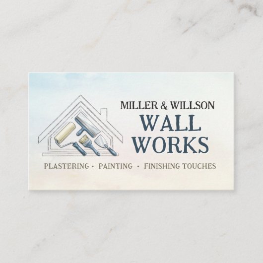 Plastering and Painting Services Watercolor art 名刺 (正面)