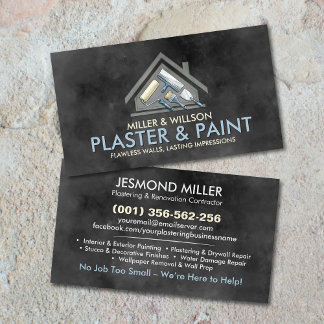Plastering and Painting Services Watercolor art 名刺