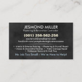 Plastering and Painting Services Watercolor art 名刺 (裏面)