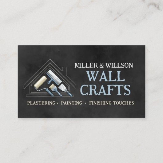 Plastering and Painting Services Watercolor art 名刺 (正面)