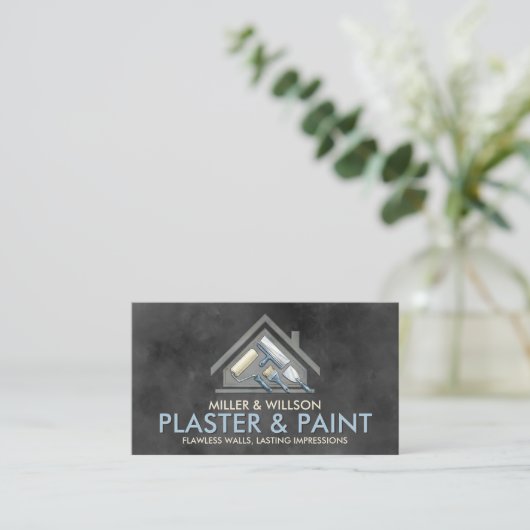 Plastering and Painting Services Watercolor art 名刺 (スタンド正面)