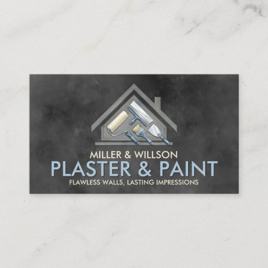 Plastering and Painting Services Watercolor art 名刺 (正面)