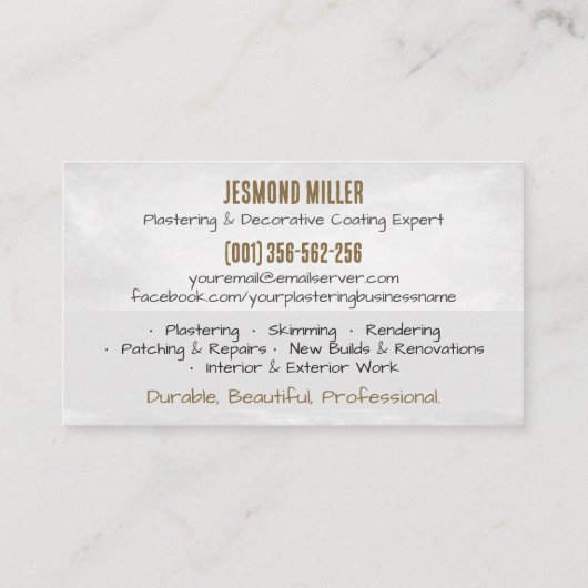 Plastering Services  名刺 (裏面)