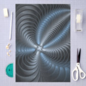 Plastic Blue Gray 3D Fractal Art Modern Abstract 薄葉紙 (クラフト)